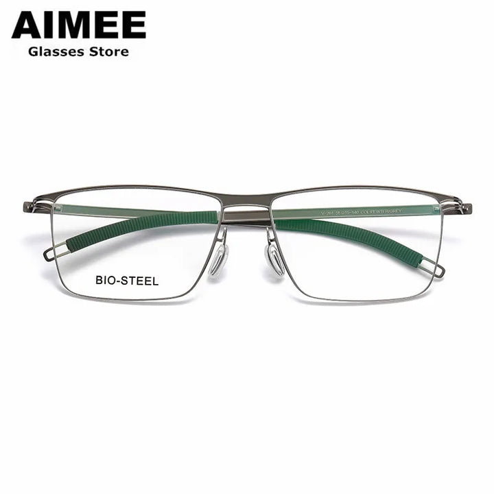 Aimee Unisex Full Rim Square Screwless Titanium Acetate Eyeglasses 22261 Full Rim Aimee   