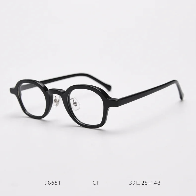 Cubojue Unisex Full Rim Small Square Acetate Reading Glasses 98651 Reading Glasses FuzWeb  square black 0 