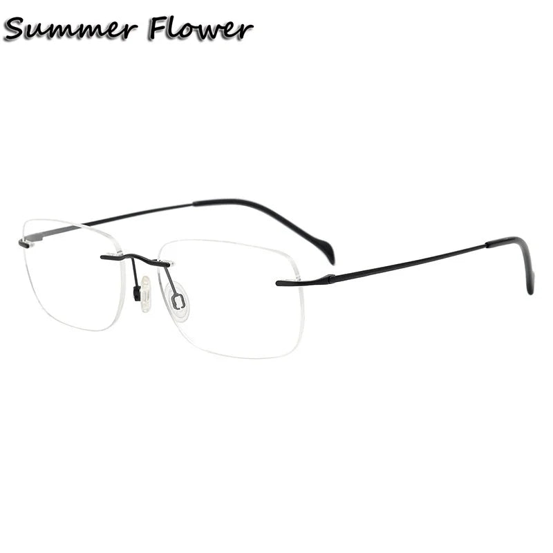 Summer Flower Unisex Rimless Titanium Eyeglasses 616021
