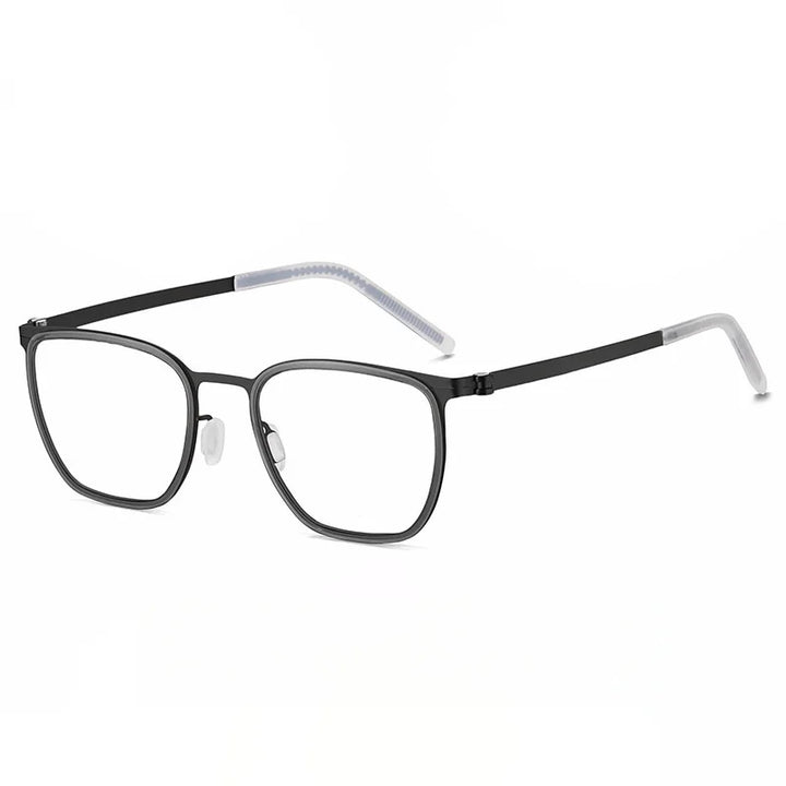Xbora Unisex Full Rim Square Acetate Stainless Steel Eyeglasses 7908