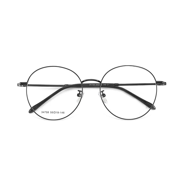 KatKani Unisex Full Rim Round Alloy Eyeglasses 34759 Full Rim KatKani Eyeglasses   