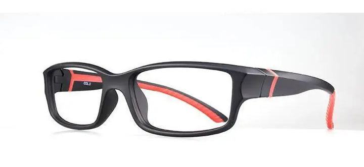 Brightzone Women's Full Rim Square Tr 90 Titanium Eyeglasses 78901 Full Rim Brightzone black with red leg