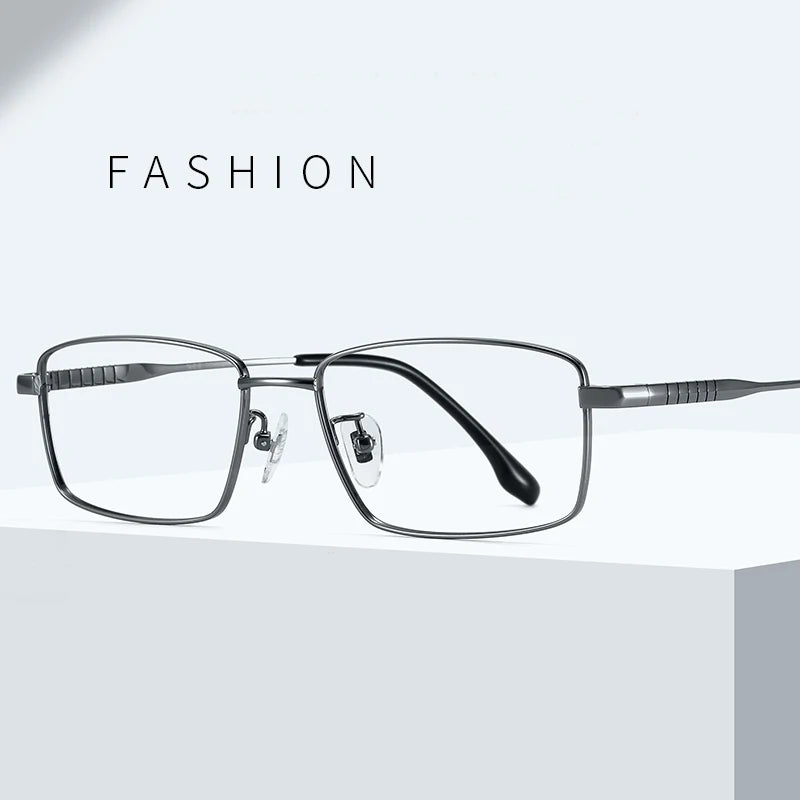 Bclear Men's Full Rim Square Titanium Eyeglasses 86699 Full Rim Bclear   