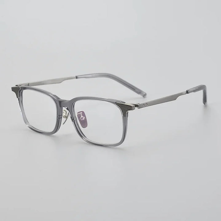 Muzz Men's Full Rim Square Brow Line Acetate Titannium Eyeglasses 89999