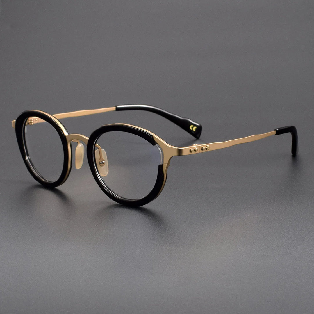 Muzz Unisex Full Rim Oval Square Titanium Acetate Eyeglasses 810058