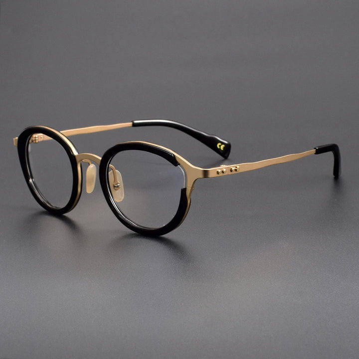 Muzz Unisex Full Rim Oval Square Titanium Acetate Eyeglasses 810058