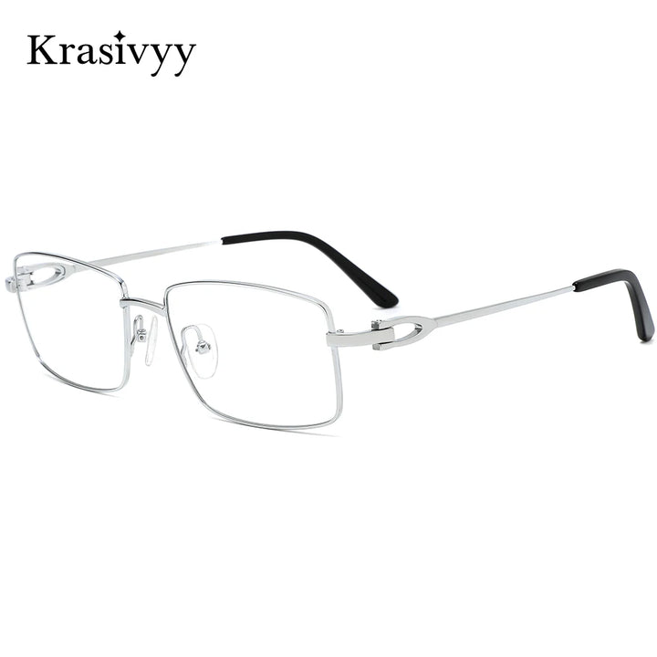Krasivyy Men's Full Rim Big Square Titanium Eyeglasses 710369