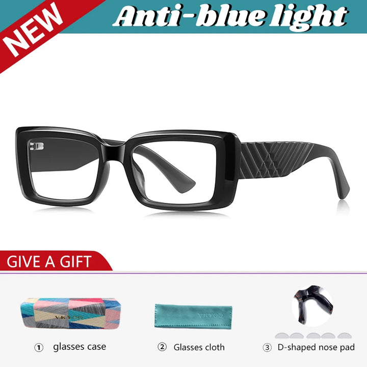 Vicky Women's Full Rim Rectangle Tr 90 Titanium Eyeglasses Unisex 512247