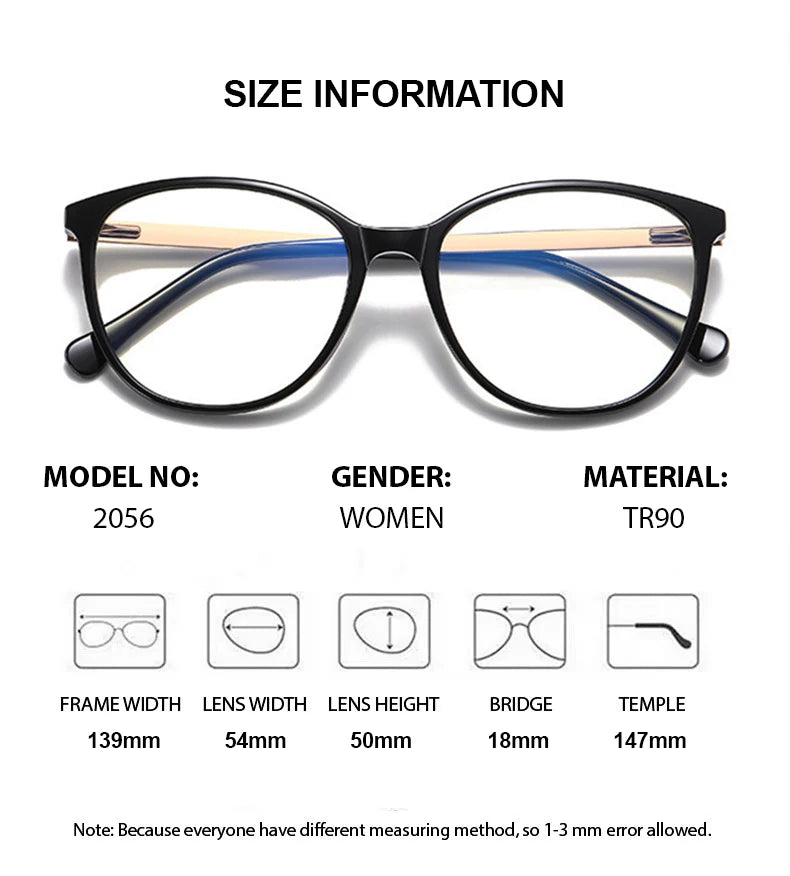 Summer Flower Women's Full Rim Round Tr 90 Titanium Eyeglasses 205644