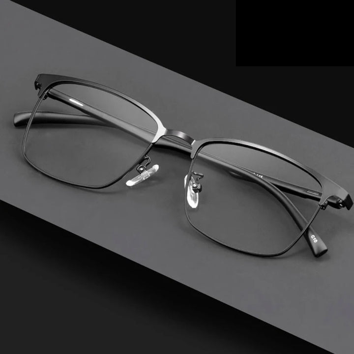 Handoer Unisex Full Rim Square Alloy Eyeglasses Spring Hinges 89027 Full Rim Handoer   