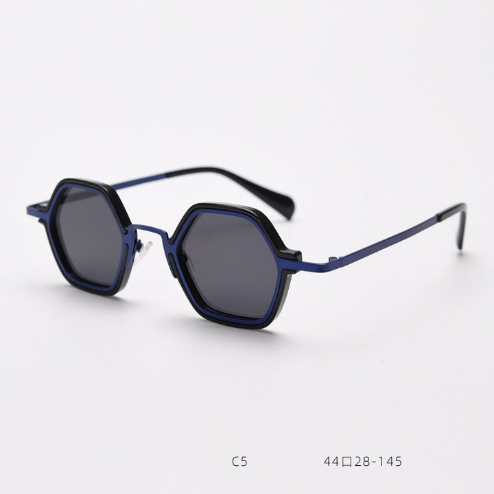 CCSpace Unisex Full Rim Polygonal Tr 90 Titanium Polarized Sunglasses 55689 Sunglasses CCspace Sunglasses A-Blue 55689 