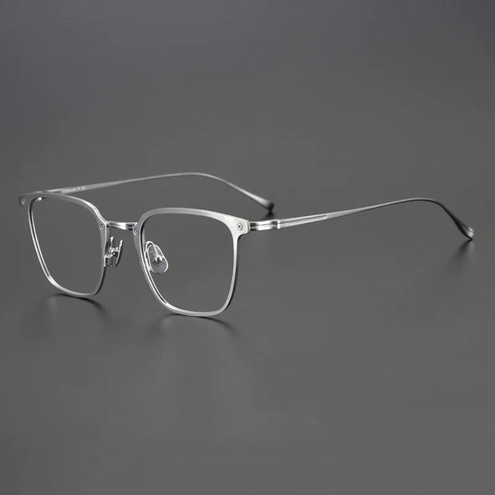 Black Mask Unisex Full Rim Square Titanium Eyeglasses Kj40 Full Rim Black Mask Silver  