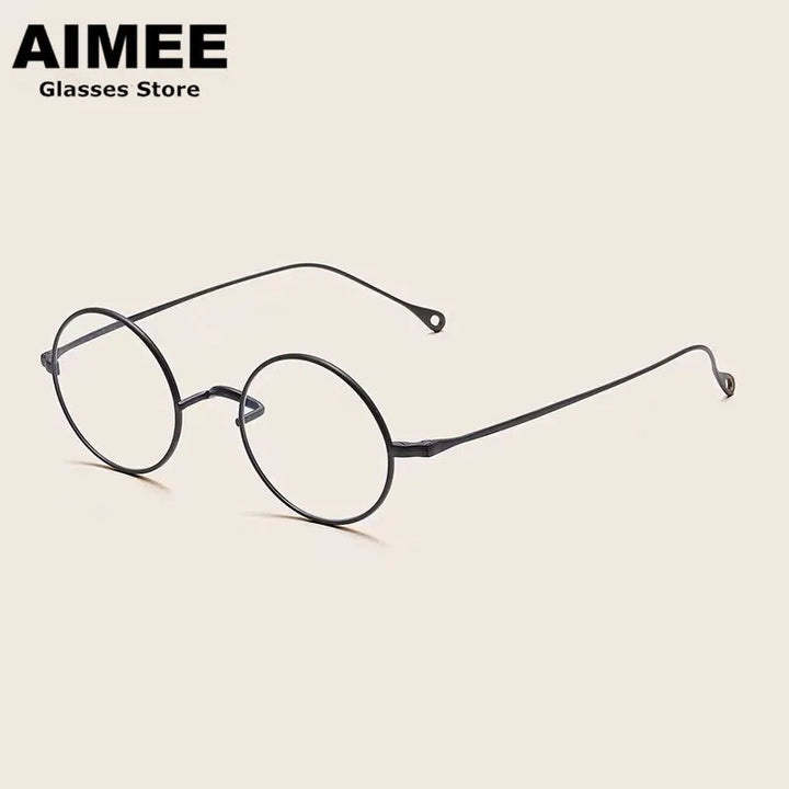 Aimee Unisex Full Rim Small Round Titanium Eyeglasses 11136 Full Rim Aimee   