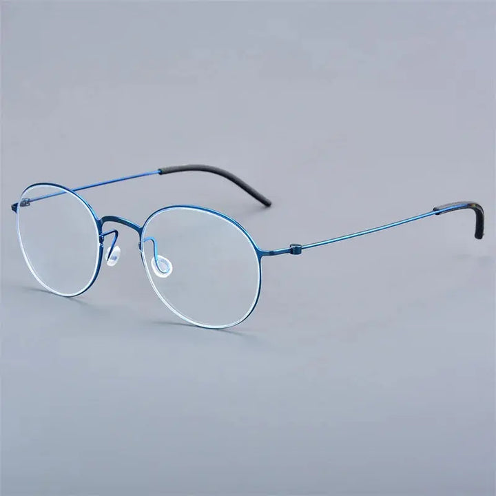 Bobbie Full Rim 55O400 Unisex Screwless Titanium Round Frames FuzWeb