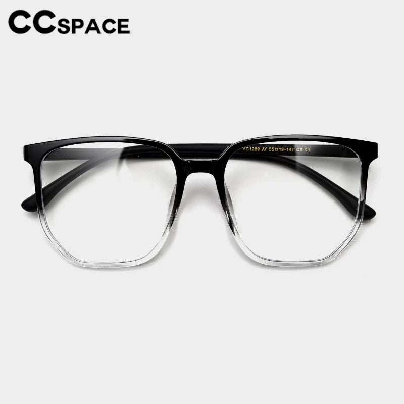 CCspace Unisex Full Rim Polygon Square Tr 90 Titanium Eyeglasses 30833 Full Rim CCSpace   