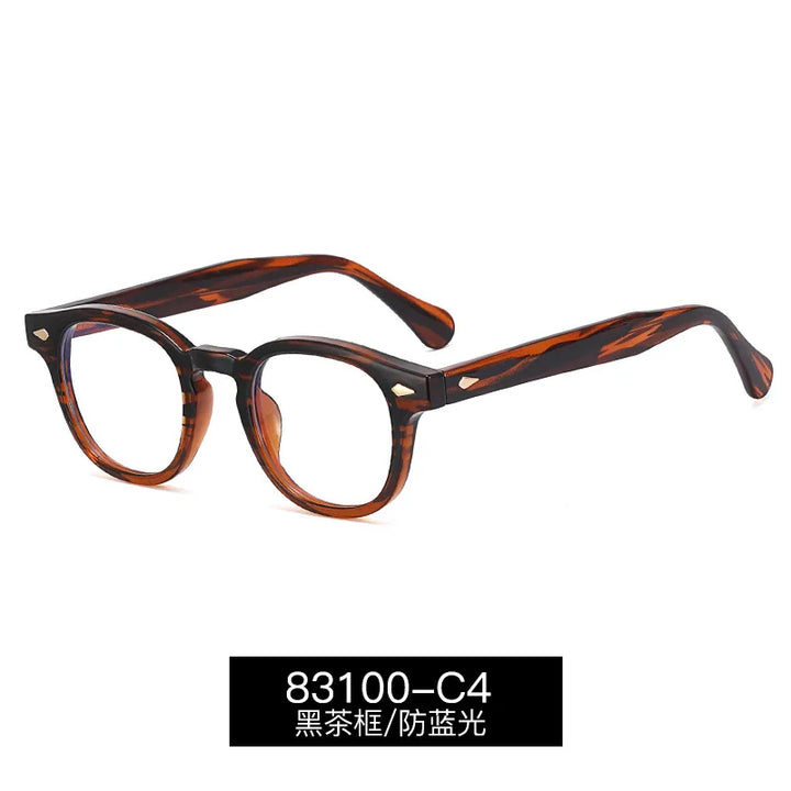 Reven Jate Unisex Full Rim Square Round Tr 90 Alloy Eyeglasses 83100