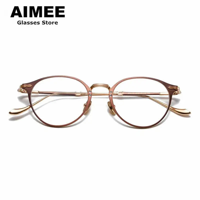 Aimee Unisex Full Rim Oval Round Titanium Eyeglasses 3112 — view 3 | Aimee at FuzWeb