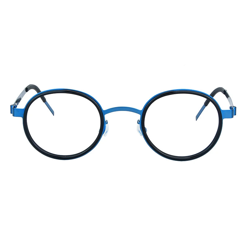 Bobbie Unisex Full Rim Round Titanium Eyeglasses 1011