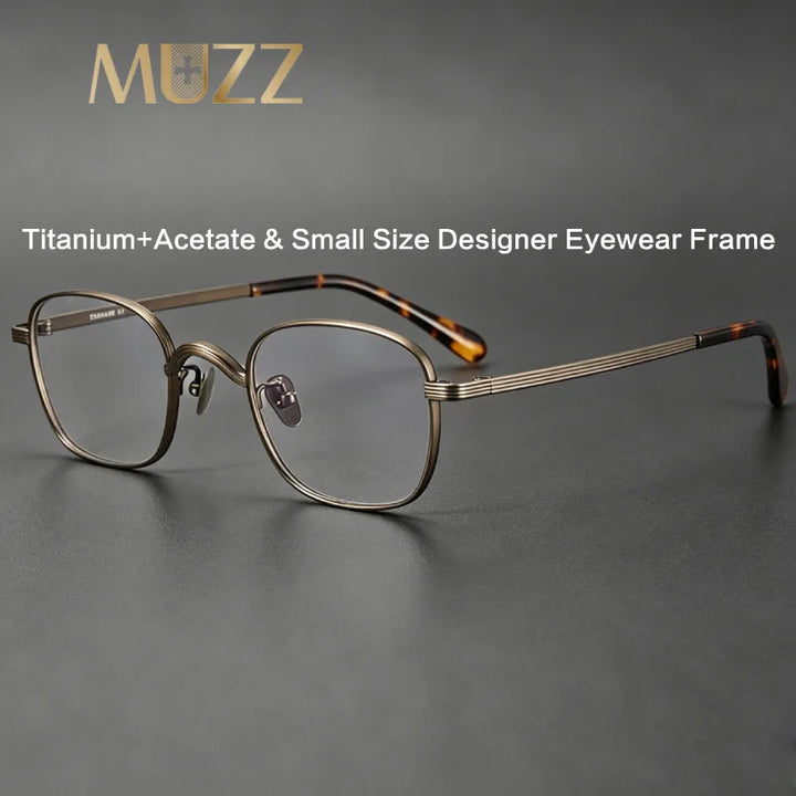 Muzz 117 men's small square IP titanium prescription eyeglasses