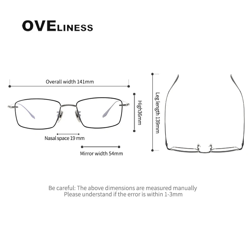 Oveliness Unisex Full Rim Square Titanium Eyeglasses 3175 Full Rim Oveliness   