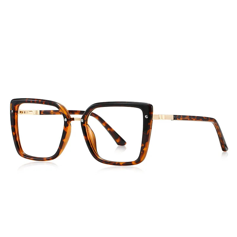 Zirosat Unisex Full Rim Square Cat Eye Tr 90 Alloy Eyeglasses 42224 Full Rim Zirosat C3