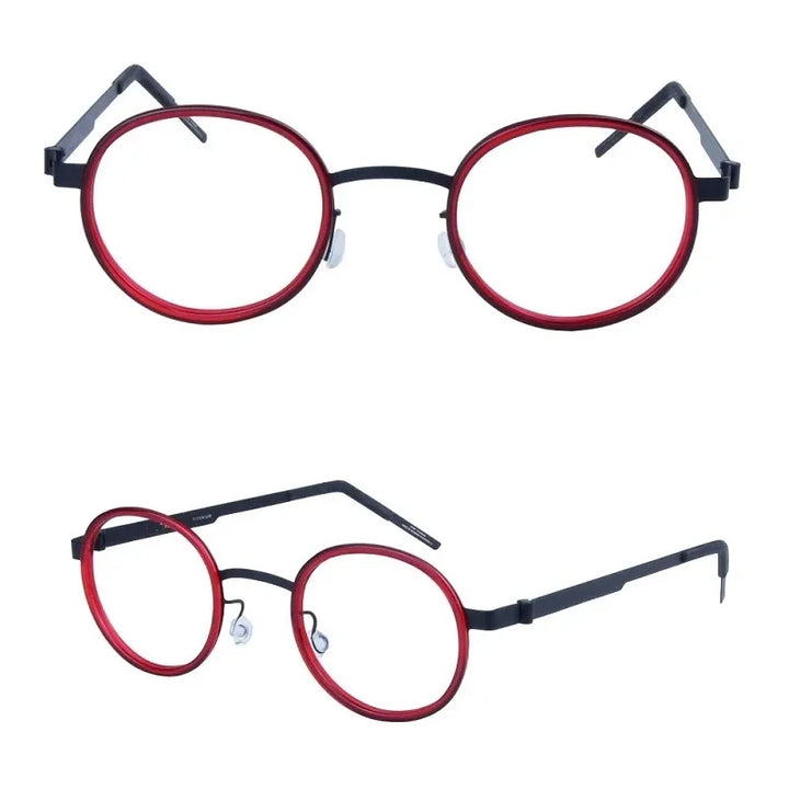 Bobbie Women's Full Rim Round Titanium Acetate Eyeglasses 621011