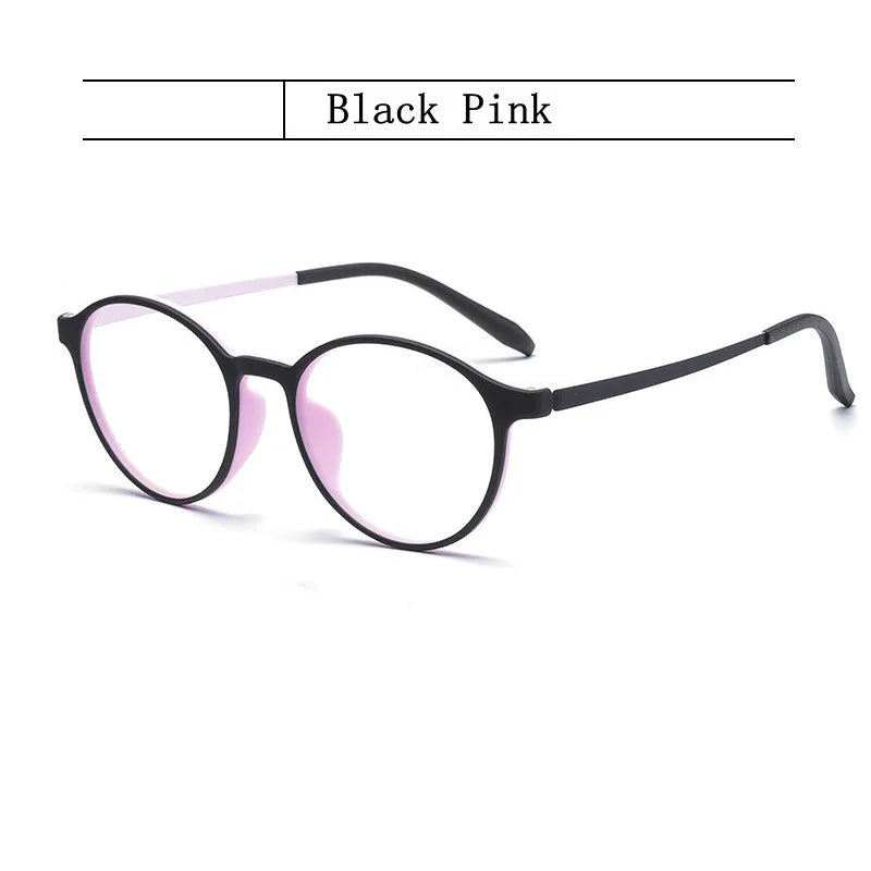 Kocolior Women's Full Rim Round Progressive Reading Glasses 249135 Reading Glasses Kocolior 1.67Progressive Black Pink