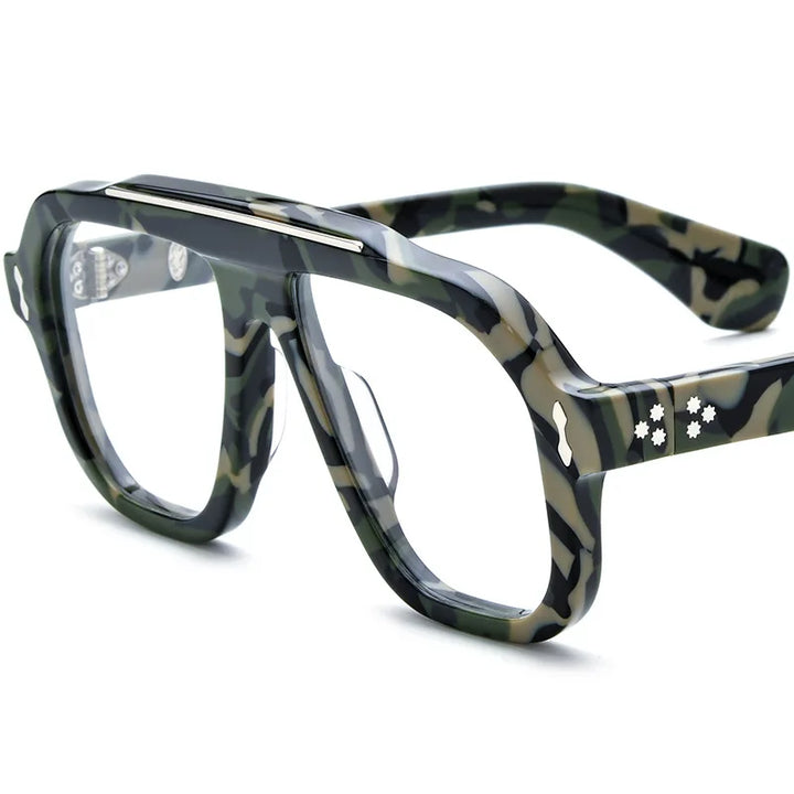 Nobler Women's Full Rim Square Acetate Double Bridge Eyeglasses 48136