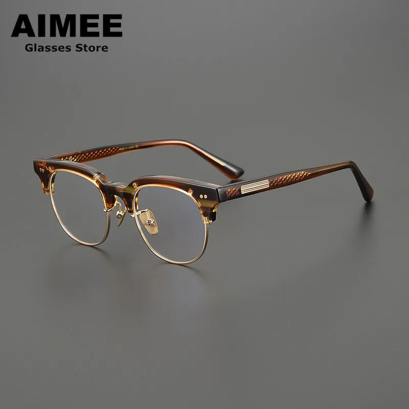 Aimee Unisex Full Rim Round Acetate Eyeglasses 14749