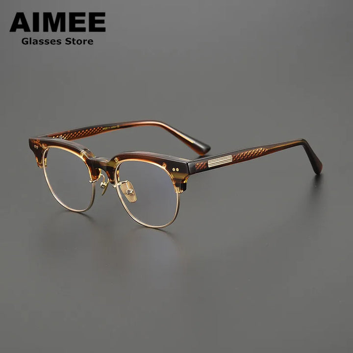 Aimee Unisex Full Rim Round Acetate Eyeglasses 14749