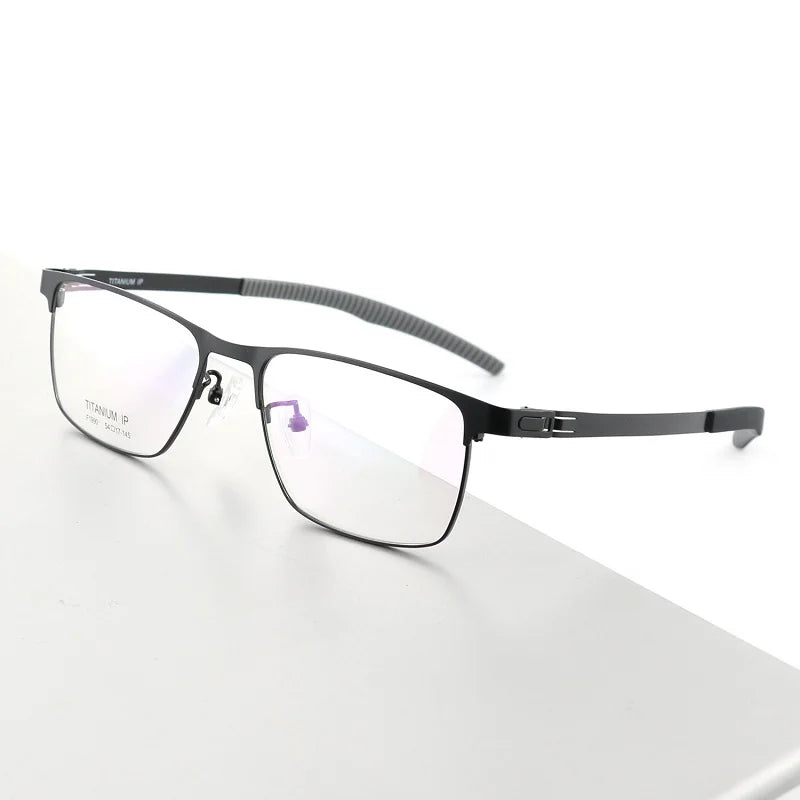 Aimee Unisex Full Rim Square Screwless Titanium Sport Eyeglasses 61990 Full Rim Aimee Black  