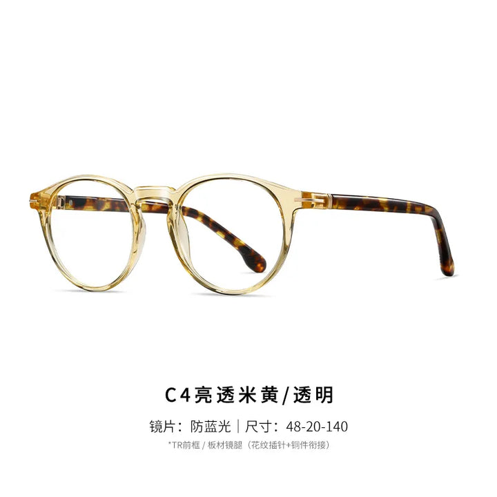 Reven Jate Unisex Full Rim Round Acetate Prescription Eyeglasses 32202 - view 11
