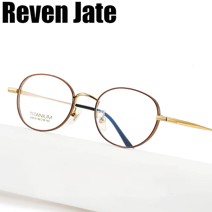 Reven Jate Women's Full Rim Oval Square Titanium Eyeglasses 35015