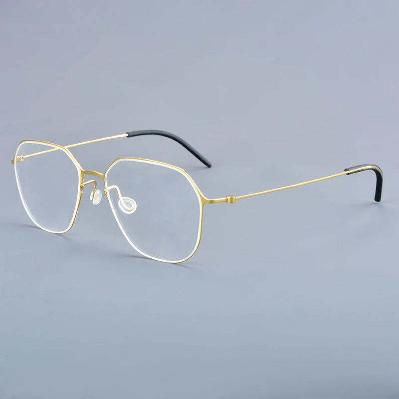 Aimee Unisex Full Rim Polygon Oval Titanium Eyeglasses 15505