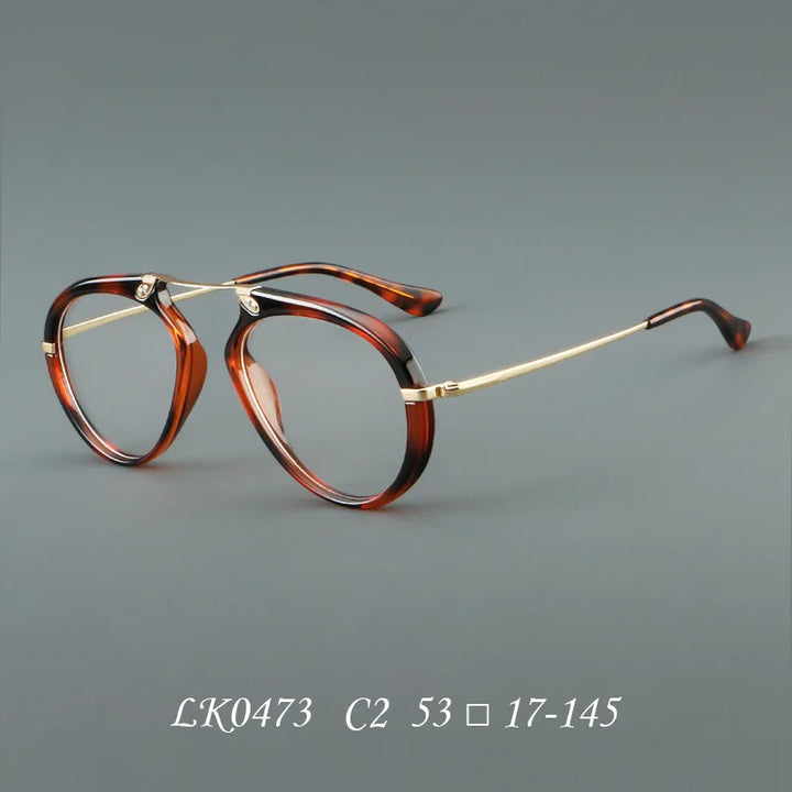 Momoja Unisex Full Rim Oval Square Acetate Titanium Eyeglasses 720473
