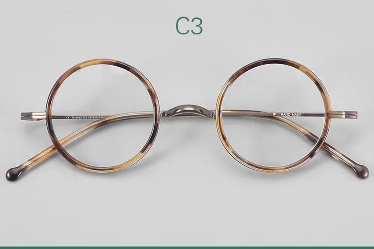 Yujo Women's Full Rim Round Titanium Acetate Eyeglasses 535136