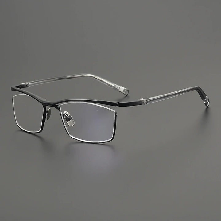 Gatenac Unisex Semi Rim Square Brow Line Titanium Eyeglasses Gxyj2663
