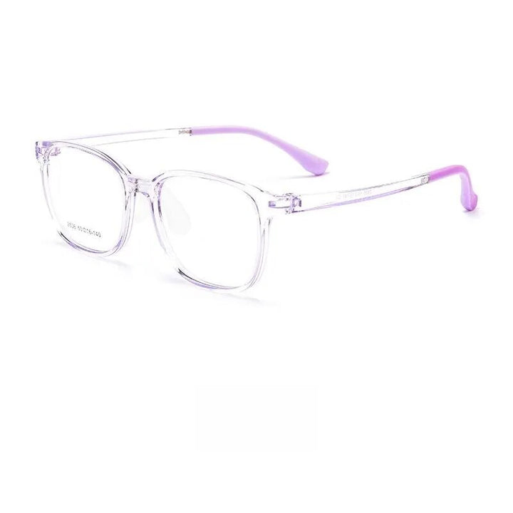 Yimaruili Unisex Youth Full Rim Square Tr 90 Eyeglasses 2606et Full Rim Yimaruili Eyeglasses Transparent Purple  