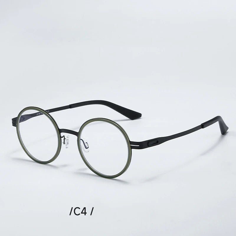 Aror Unisex Full Rim Oval Round Titanium Eyeglasses 80316