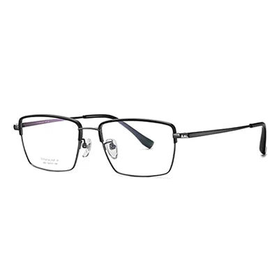 Ralferty Men's Full Rim Square Brow Line Titanium Eyeglasses 92031