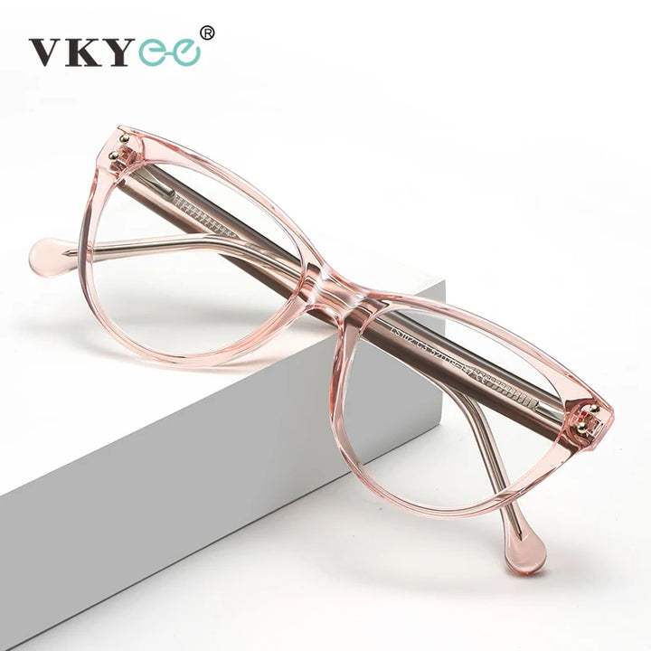 Vicky Women's Full Rim Oval Cat Eye Tr 90 Alloy Reading Glasses 74102