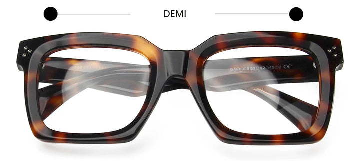 Esnbie Unisex Full Rim Square Thick Acetate Eyeglasses 246005