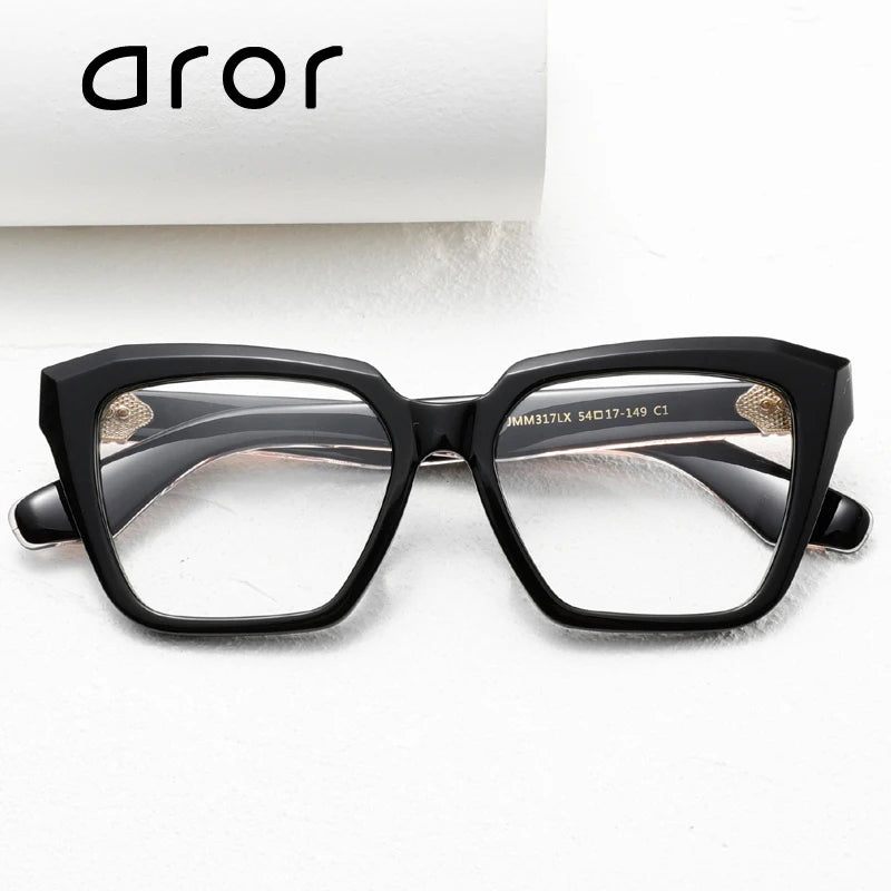 Aror Unisex Full Rim Square Cat Eye Acetate Eyeglasses 842317