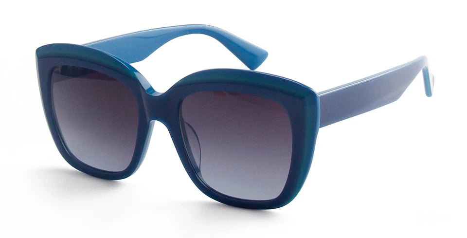 Esnbie Women's Full Rim Square Cat Eye Acetate Sunglasses 472041