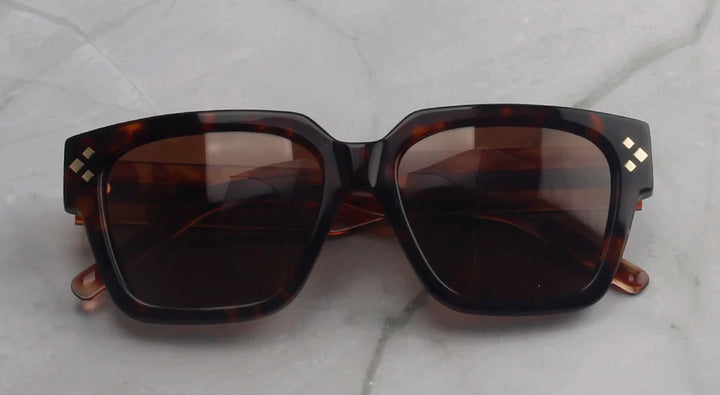 Esnbie Unisex Full Rim Square Thick Acetate Sunglasses 471237