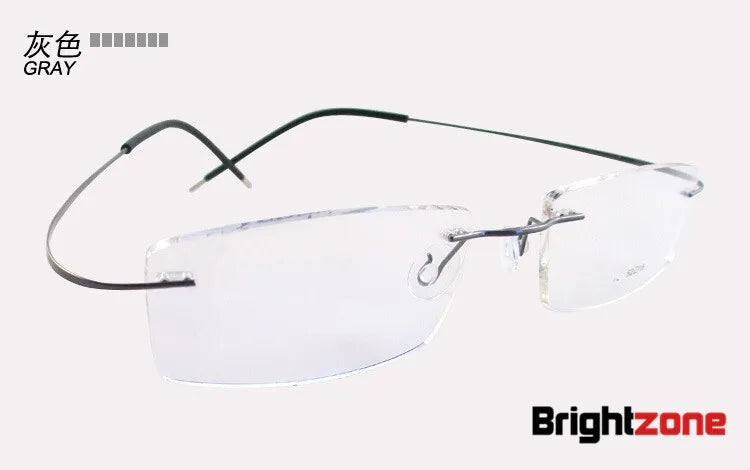 Brightzone Women's Rimless Square Screwless Titanium Eyeglasses 713530 Rimless Brightzone Gray