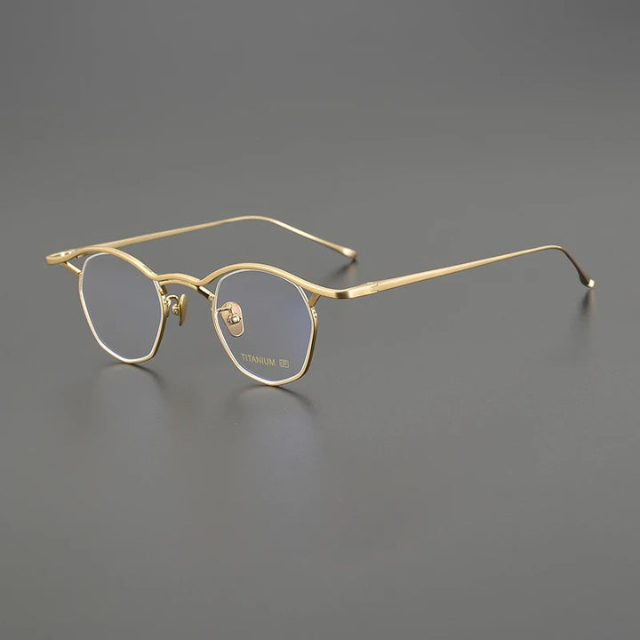 Gatenac Unisex Full Rim Square Titanium Eyeglasses Gxyj1486 Full Rim Gatenac Gold  