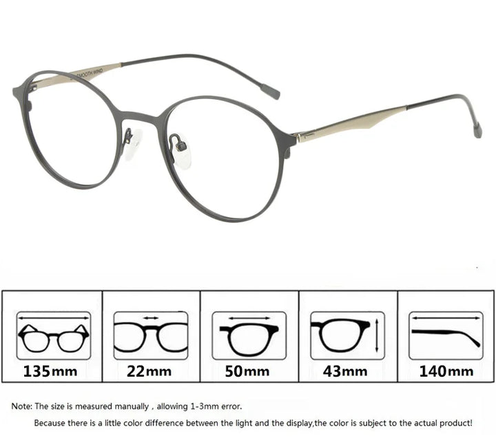 Bobbie Unisex Full Rim Round Acetate Titanium Eyeglasses 818967