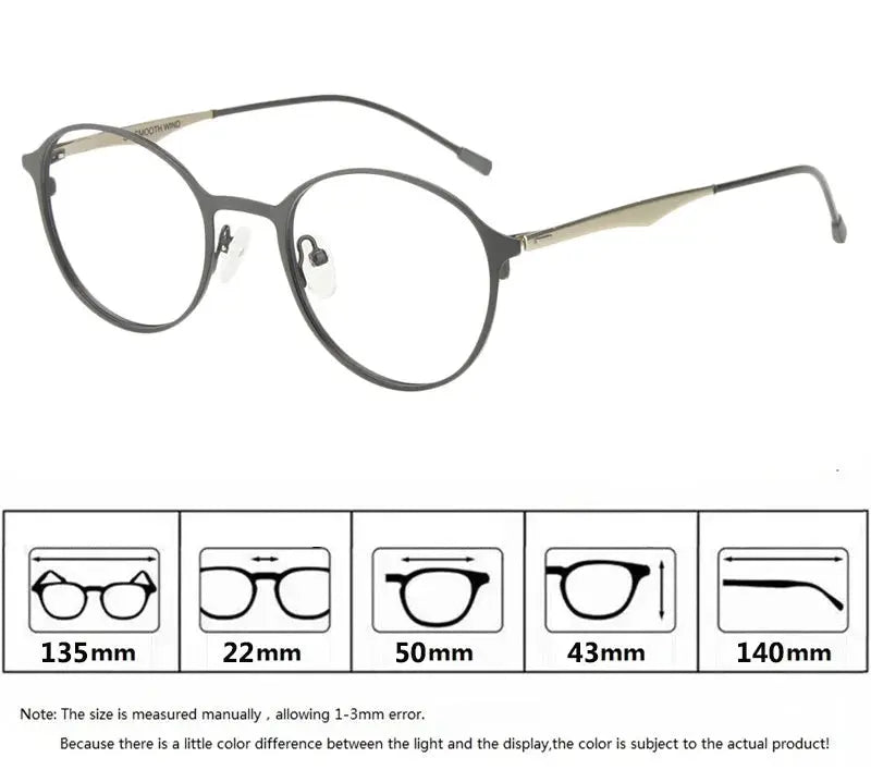 Bobbie 818900 Womens Polygon Round Titanium Full Rim Frames — view 2 | Bobbie at FuzWeb