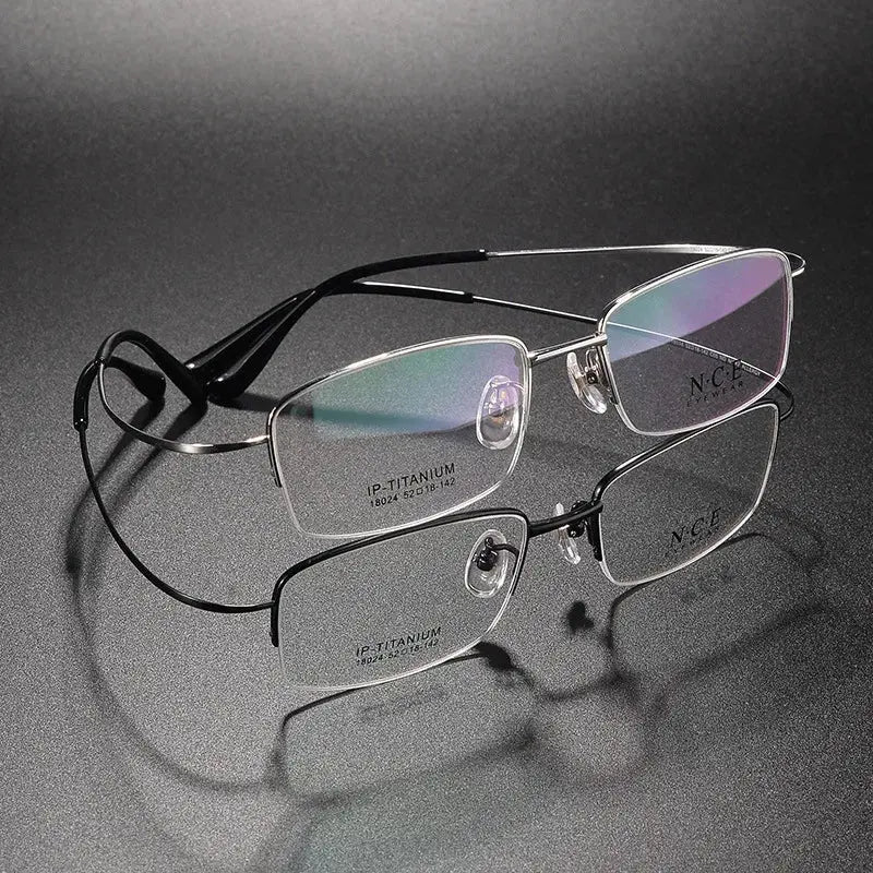 Hdcrafter Unisex Full Rim Rectangle Titanium Frames 180240 — view 1 | Hdcrafter Eyeglasses at FuzWeb